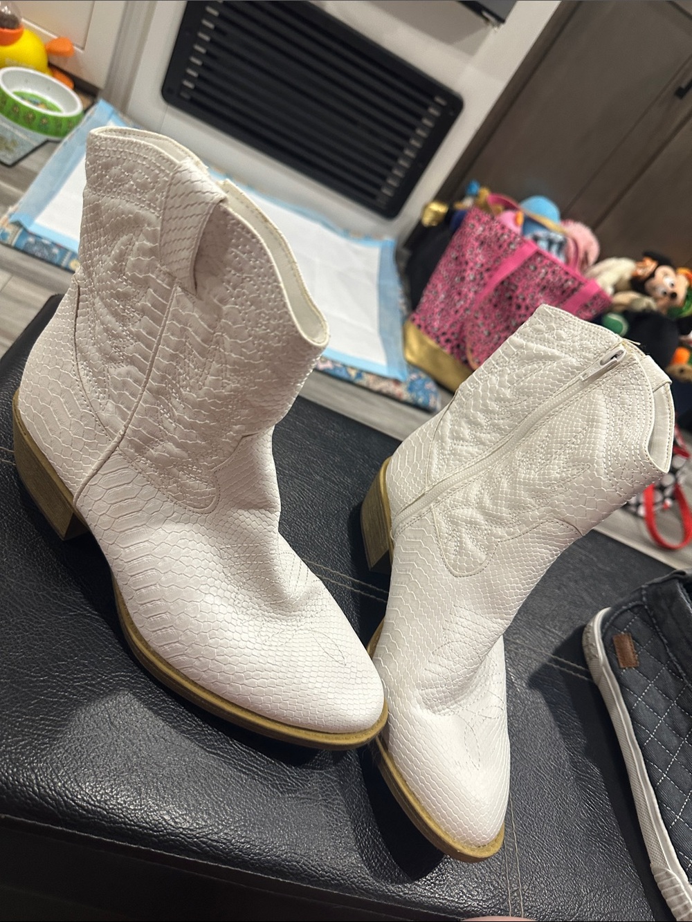Coconuts by Matisse White Textured Western Ankle Boots